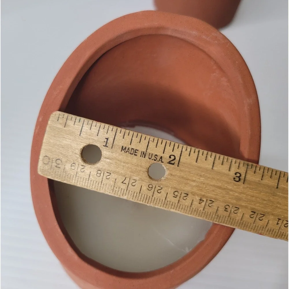 2 Boston Warehouse Terracotta Oval Candle Pot City Light Style Outdoor Decor VTG